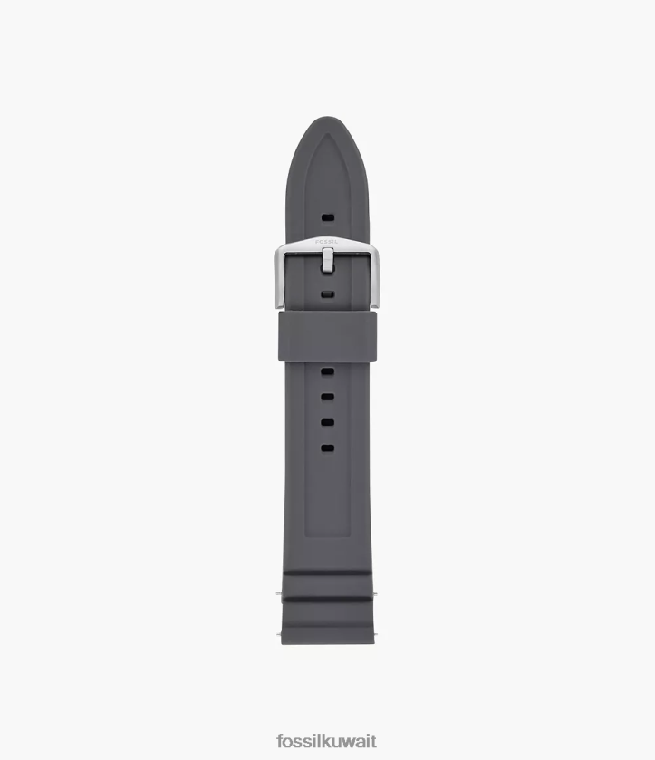 كيلووات Fossil رجال حزام ساعة من السيليكون مقاس 22 ملم رمادي 2F6F21465 ملحق