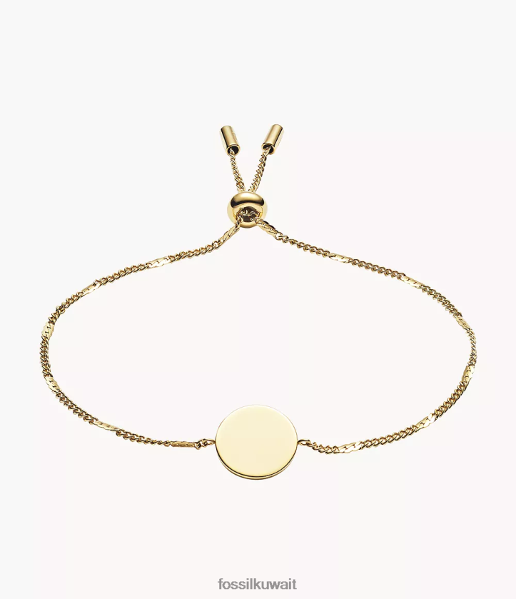 كيلووات Fossil نحيف حارة القرص سوار الفولاذ المقاوم للصدأ نغمة ذهبية 2F6F21005 مجوهرات