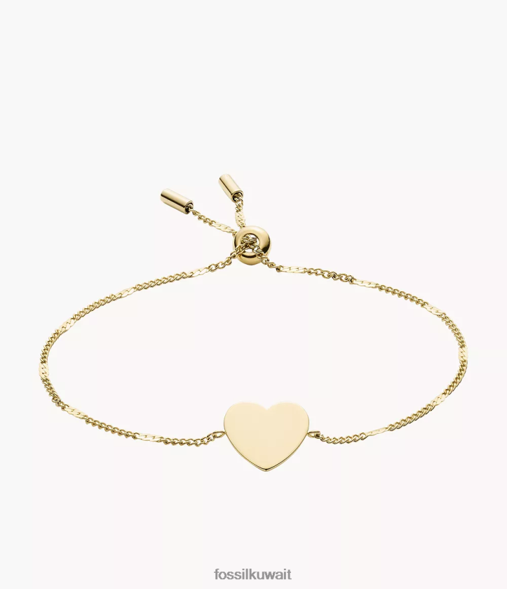 كيلووات Fossil نحيف رسم سوار سلسلة من الفولاذ المقاوم للصدأ نغمة ذهبية 2F6F21006 مجوهرات