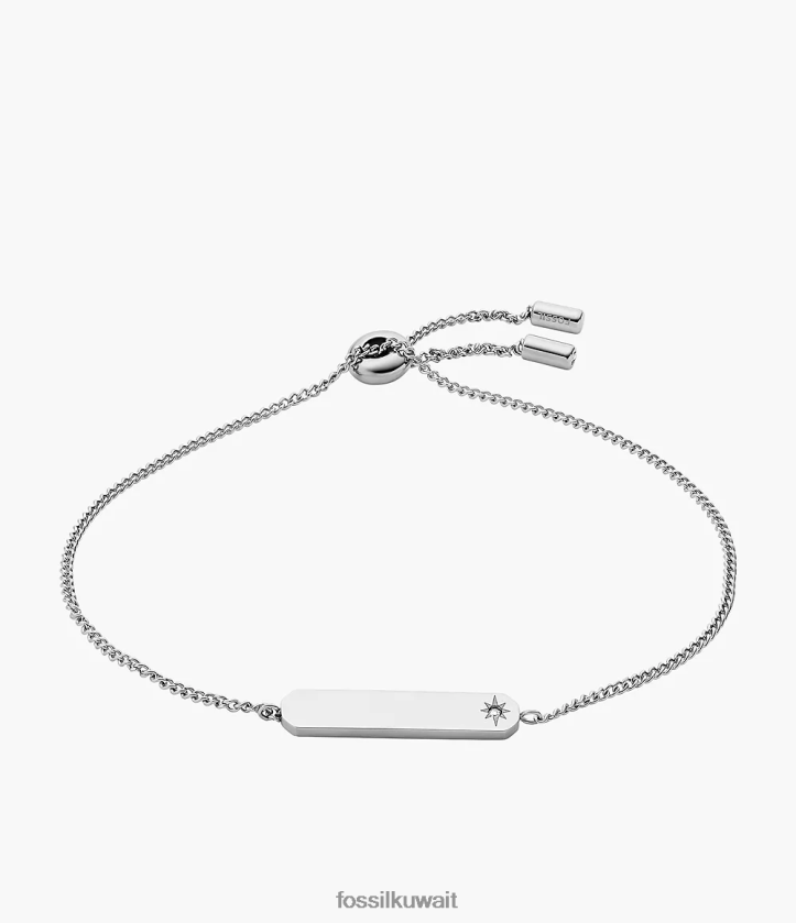 كيلووات Fossil نحيف رسم سوار سلسلة من الفولاذ المقاوم للصدأ لهجة الفضة 2F6F21010 مجوهرات
