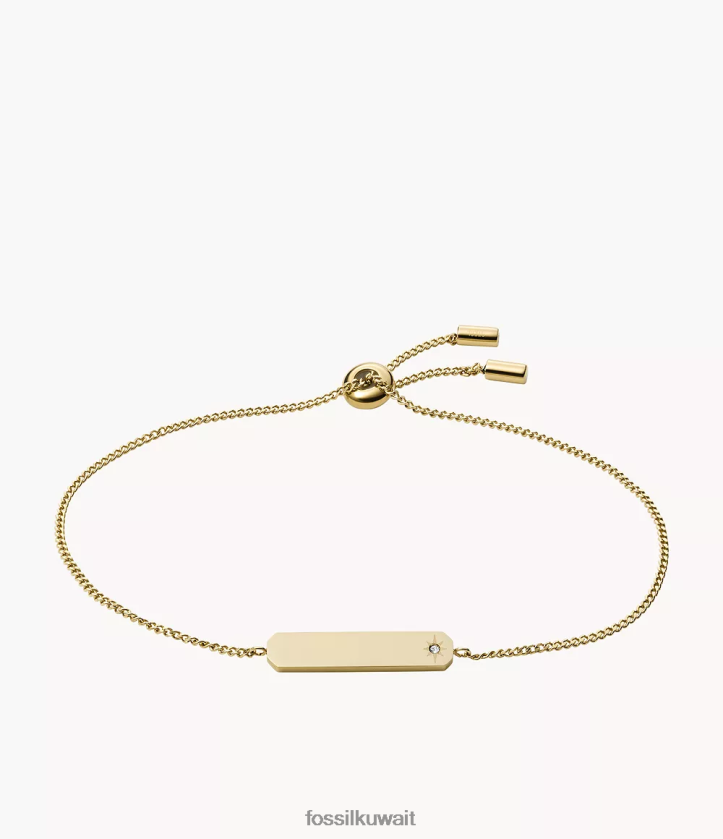 كيلووات Fossil نحيف رسم سوار سلسلة من الفولاذ المقاوم للصدأ نغمة ذهبية 2F6F21011 مجوهرات