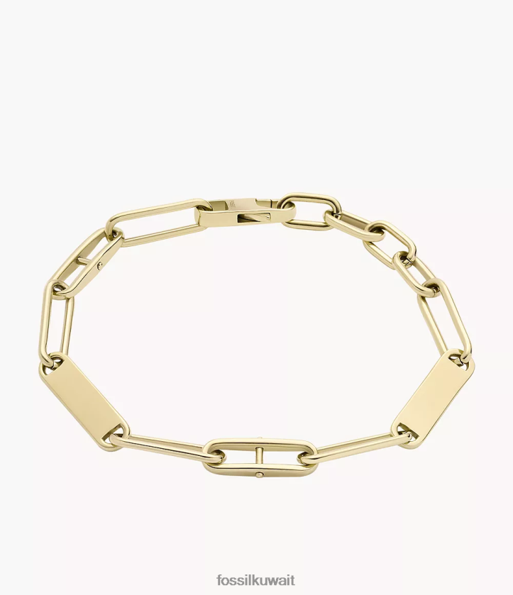 كيلووات Fossil نحيف سوار سلسلة من الفولاذ المقاوم للصدأ من هيريتاج إيسينشالز نغمة ذهبية 2F6F21014 مجوهرات