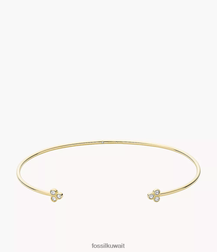 كيلووات Fossil نحيف سوار سادي تريو جليتز من الفولاذ المقاوم للصدأ نغمة ذهبية 2F6F21019 مجوهرات