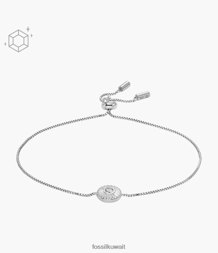 كيلووات Fossil نحيف سوار سلسلة دائرة الملمس الاسترليني فضة 2F6F21028 مجوهرات