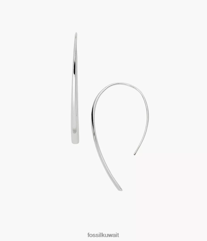 كيلووات Fossil نحيف حلق دائري من الفولاذ المقاوم للصدأ سادي فضة 2F6F21032 مجوهرات