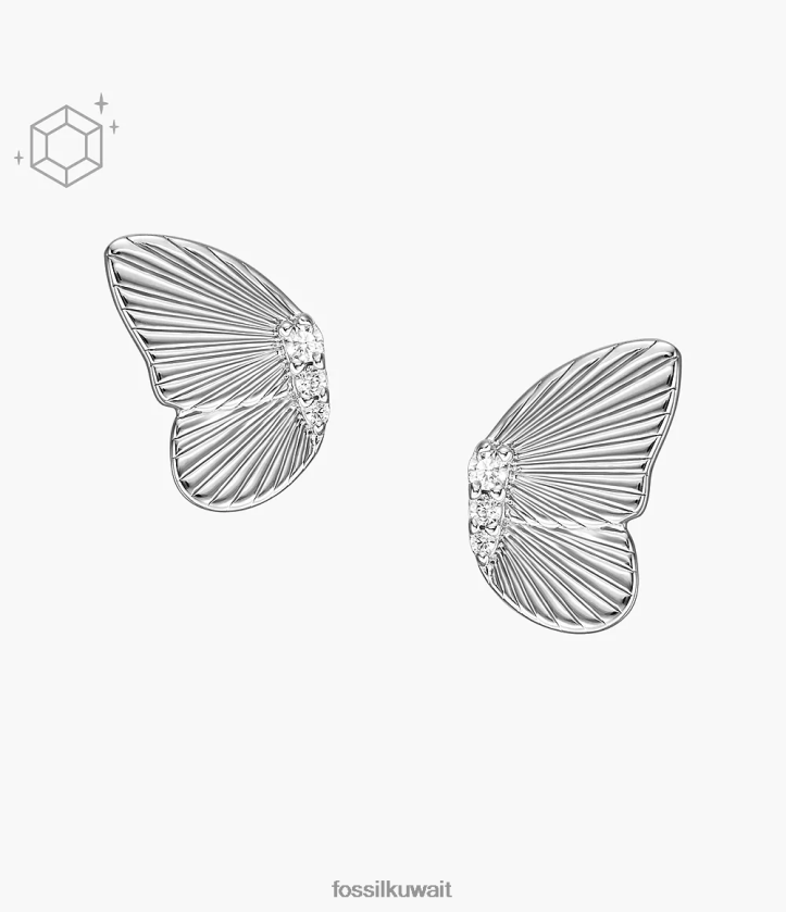 كيلووات Fossil نحيف أقراط الفراشات الاسترليني فضة 2F6F21034 مجوهرات