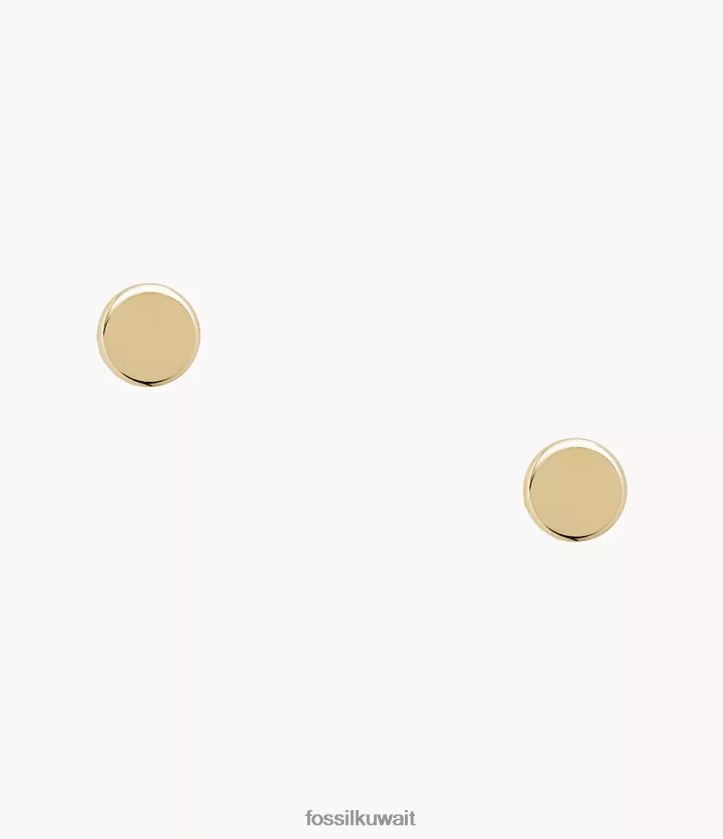 كيلووات Fossil نحيف جميع الأقراط المرصعة بالفولاذ المقاوم للصدأ مكدسة نغمة ذهبية 2F6F21035 مجوهرات