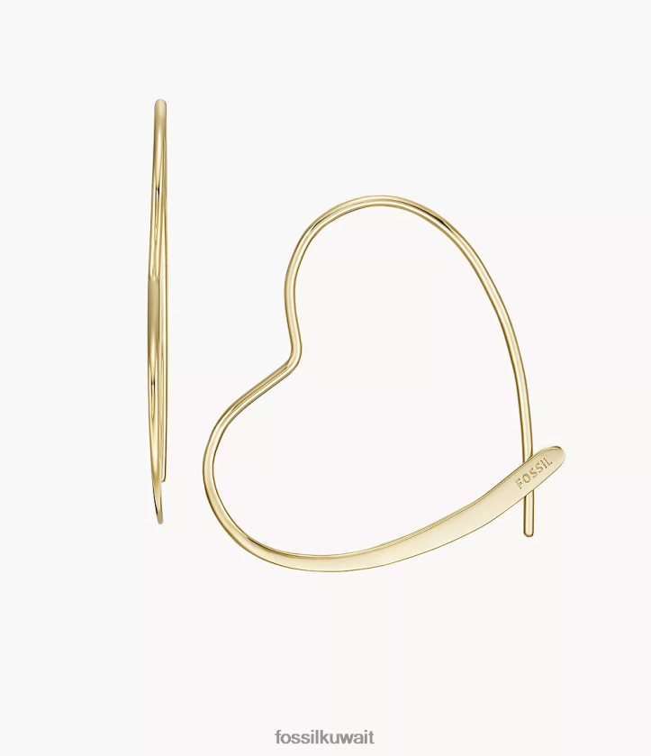 كيلووات Fossil نحيف جميع الأقراط النحاسية المكدسة مكدسة نغمة ذهبية 2F6F21036 مجوهرات