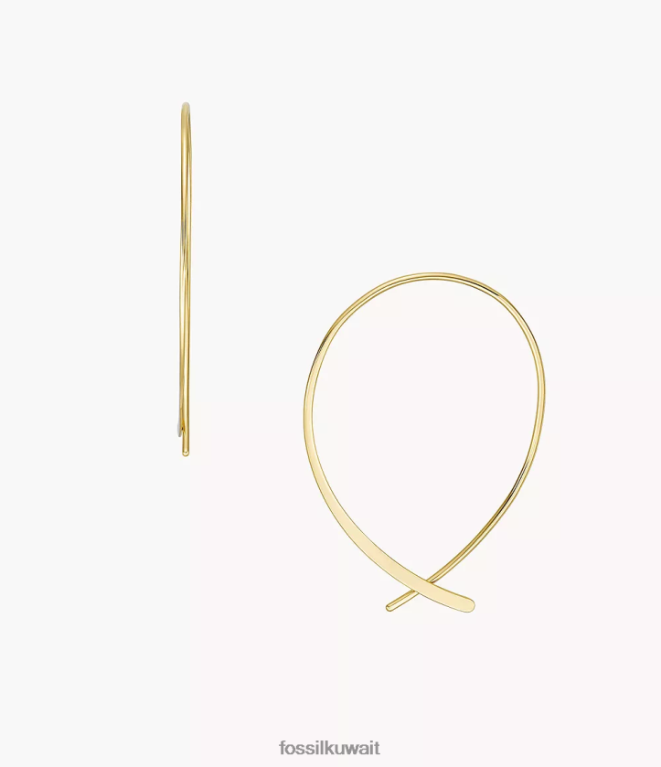 كيلووات Fossil نحيف جميع الأقراط النحاسية المكدسة مكدسة نغمة ذهبية 2F6F21039 مجوهرات