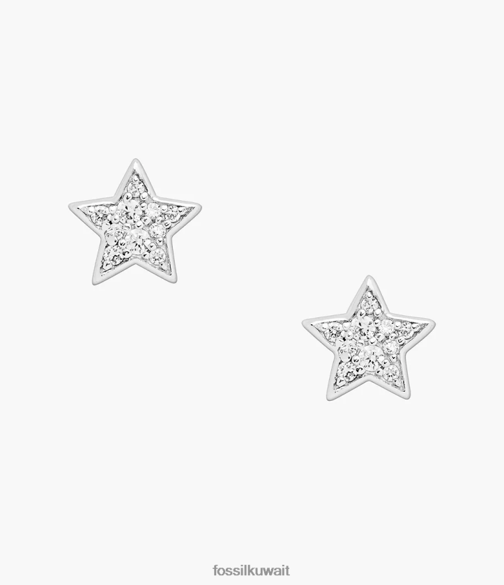 كيلووات Fossil نحيف إليوت ستيرلنج جليتز ترصيع النجوم فضة 2F6F21040 مجوهرات
