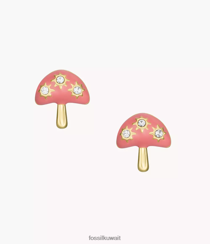 كيلووات Fossil نحيف أقراط ملونة على شكل فطر البوب لون القرنفل 2F6F21042 مجوهرات