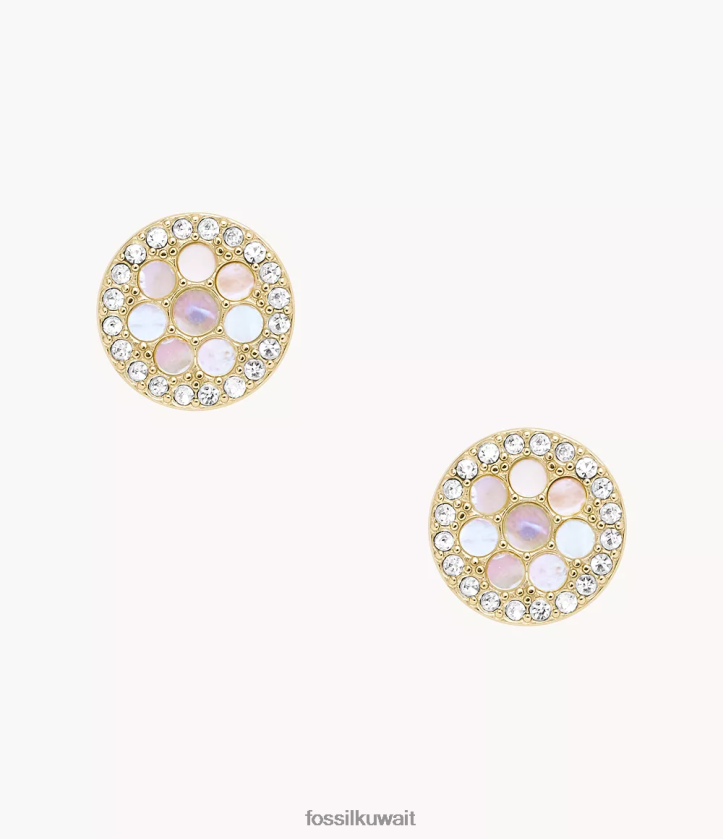 كيلووات Fossil نحيف أقراط سادي فسيفساء أم اللؤلؤ الأبيض 2F6F21049 مجوهرات