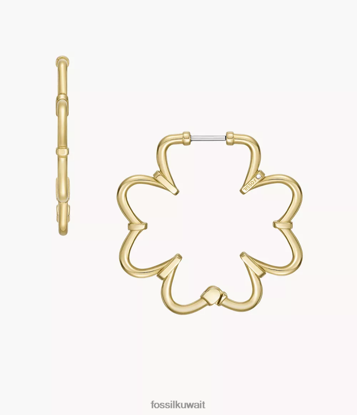 كيلووات Fossil نحيف أقراط الشمس المصنوعة من الفولاذ المقاوم للصدأ ذهبي 2F6F21053 مجوهرات