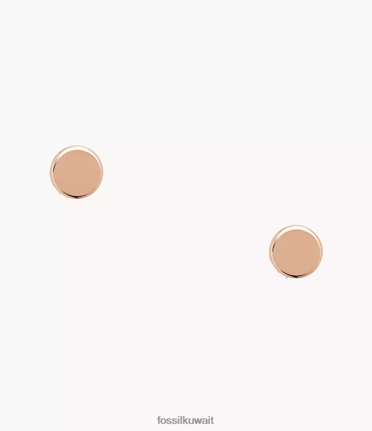 كيلووات Fossil نحيف حلق دائري من الفولاذ المقاوم للصدأ من سادي لون ذهبي وردي 2F6F21054 مجوهرات