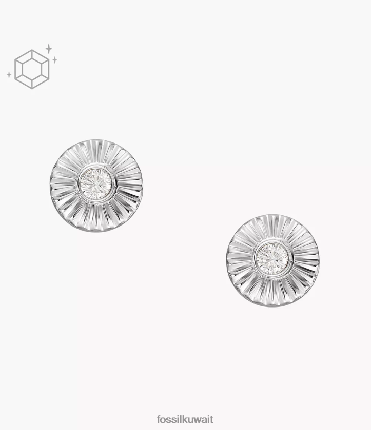 كيلووات Fossil نحيف أقراط دائرية الشكل من الاسترليني فضة 2F6F21055 مجوهرات