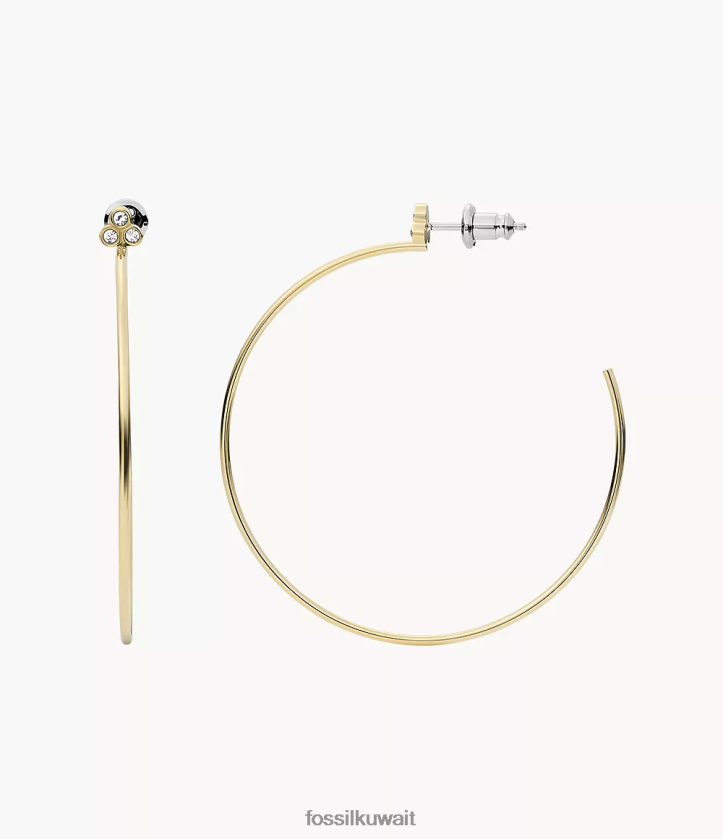 كيلووات Fossil نحيف أقراط سادي تريو جليتز من الفولاذ المقاوم للصدأ نغمة ذهبية 2F6F21058 مجوهرات