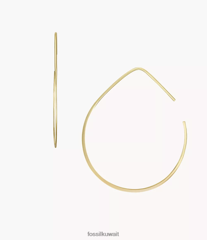 كيلووات Fossil نحيف جميع الأقراط النحاسية المكدسة مكدسة نغمة ذهبية 2F6F21066 مجوهرات