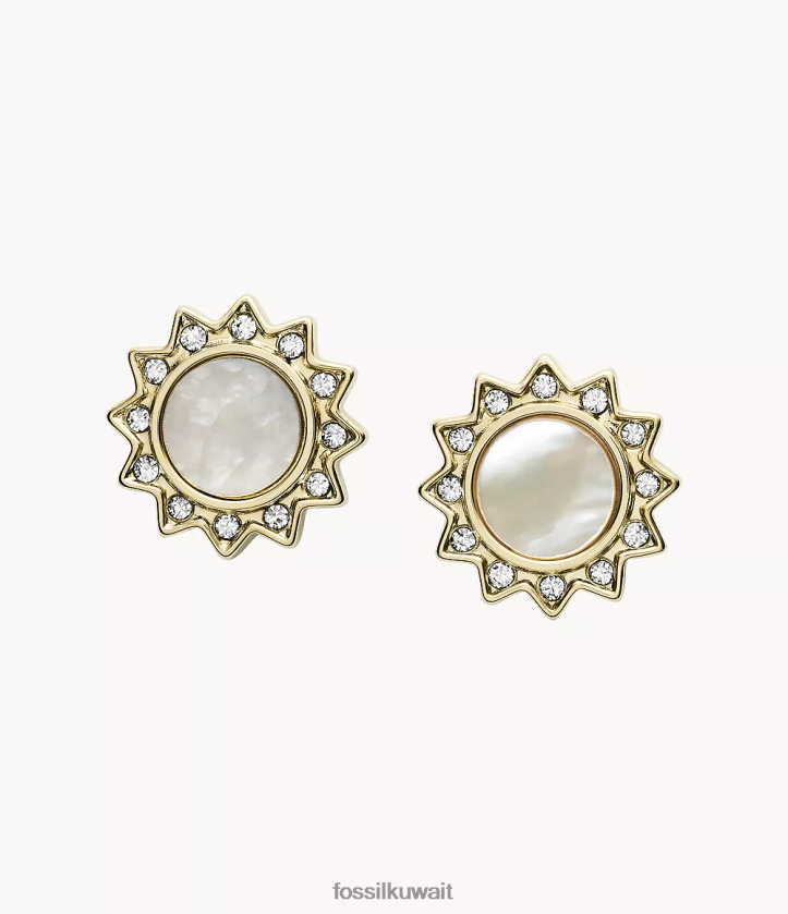 كيلووات Fossil نحيف فال يو آر ماي صن شاين أقراط من الفولاذ المقاوم للصدأ أم لؤلؤة 2F6F21070 مجوهرات