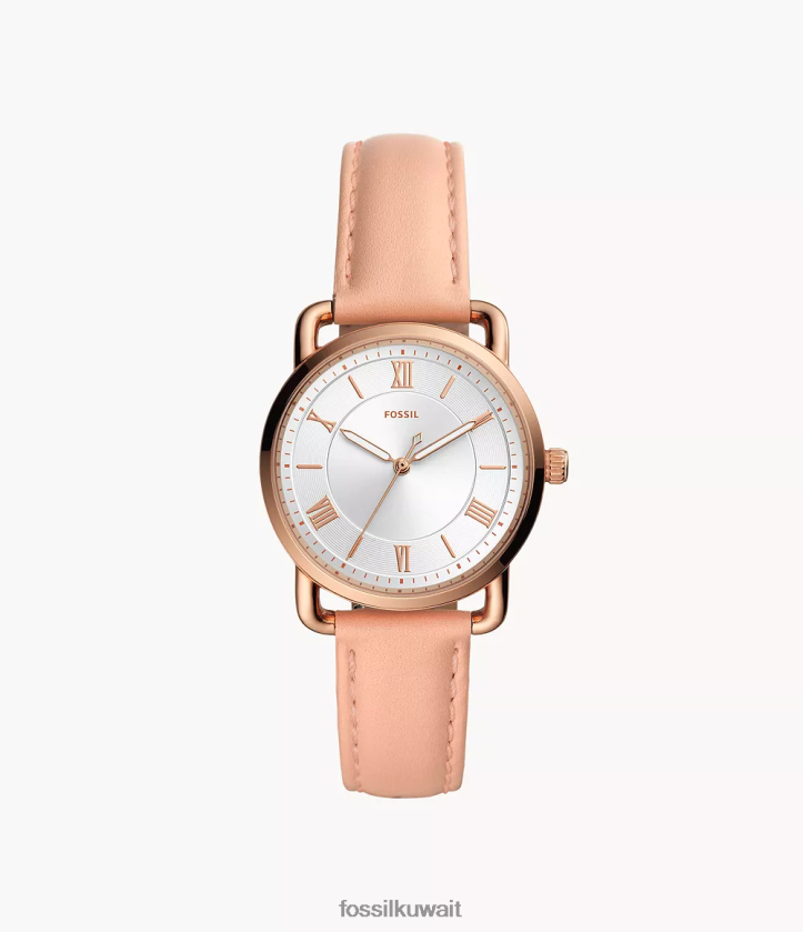 كيلووات Fossil نحيف ساعة كوبلاند الجلدية ثلاثية اليد ناقص 2F6F2108 يشاهد