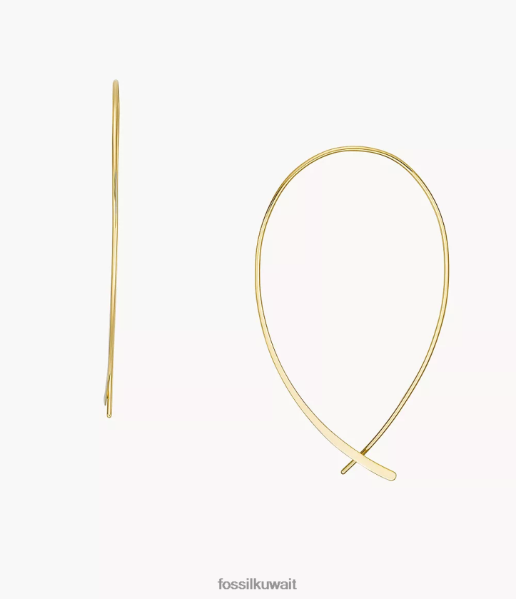 كيلووات Fossil نحيف جميع الأقراط النحاسية المكدسة مكدسة نغمة ذهبية 2F6F21080 مجوهرات