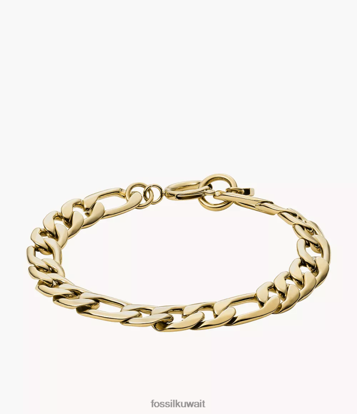 كيلووات Fossil نحيف روان أوه سوار سلسلة من الفولاذ المقاوم للصدأ ساحر للغاية نغمة ذهبية 2F6F21126 مجوهرات