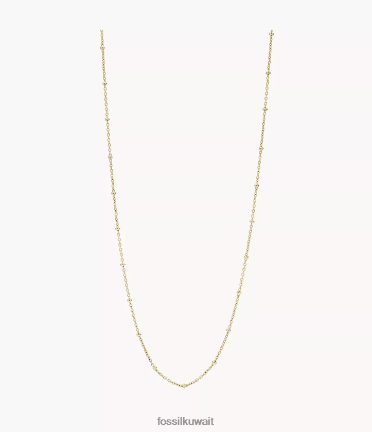 كيلووات Fossil نحيف كورا أوه قلادة طويلة ساحرة من سلسلة الفولاذ المقاوم للصدأ نغمة ذهبية 2F6F21130 مجوهرات