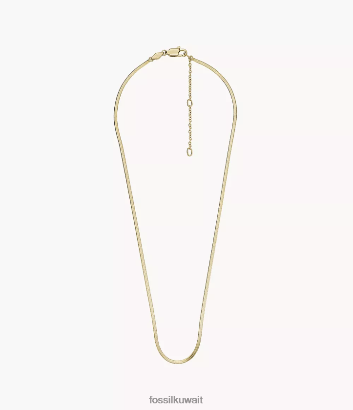 كيلووات Fossil نحيف أوه، قلادة سلسلة ثعبان من الفولاذ المقاوم للصدأ ساحرة للغاية نغمة ذهبية 2F6F21140 مجوهرات