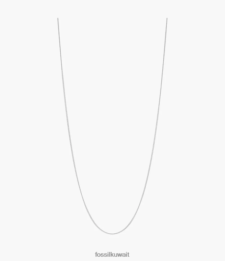 كيلووات Fossil نحيف كورا أوه قلادة قصيرة ساحرة من سلسلة الفولاذ المقاوم للصدأ لهجة الفضة 2F6F21162 مجوهرات