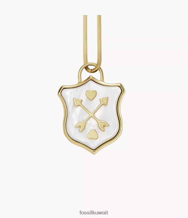 كيلووات Fossil نحيف قلادة سلسلة من الفولاذ المقاوم للصدأ من ساتون شيلد أم لؤلؤة 2F6F21183 مجوهرات