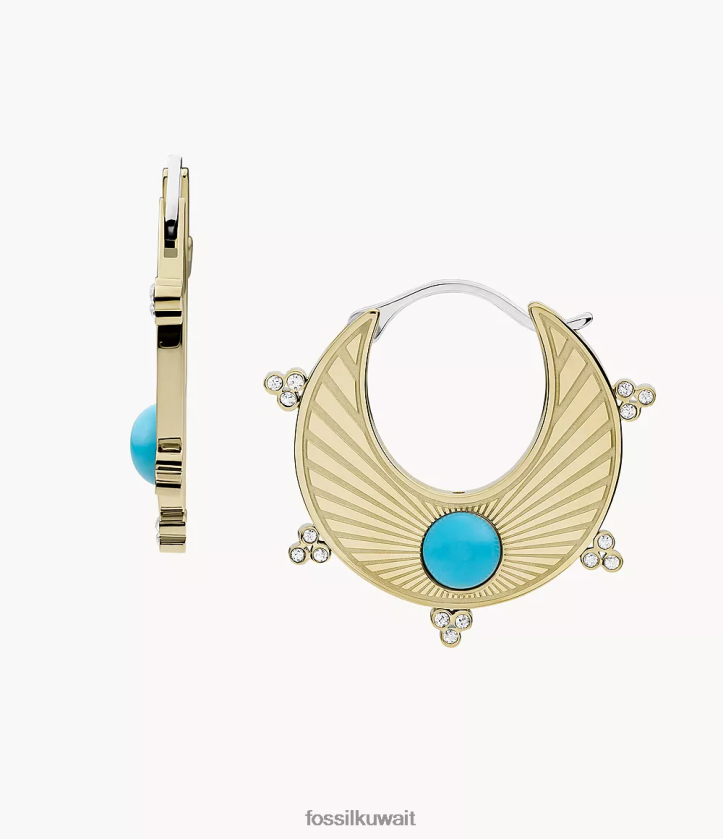 كيلووات Fossil نحيف أقراط شمس تكساس الفيروز 2F6F21205 مجوهرات