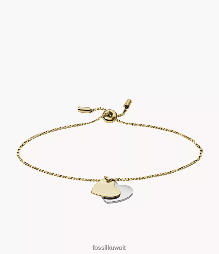 كيلووات Fossil نحيف سوار سلسلة القلب من الفولاذ المقاوم للصدأ نغمتان 2F6F21270 مجوهرات