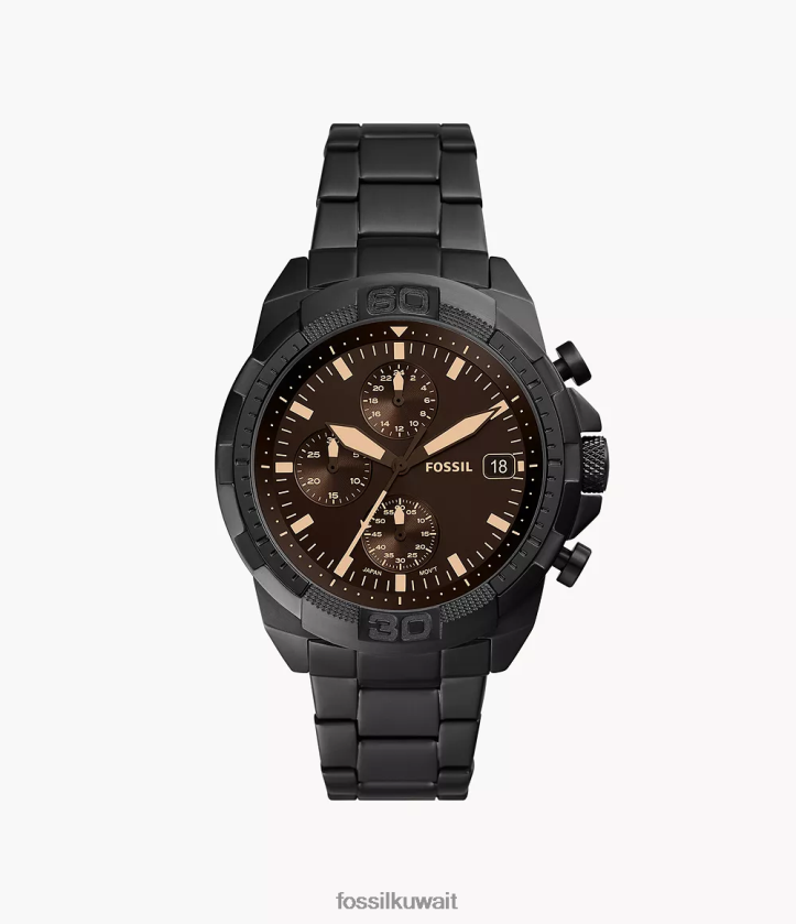 كيلووات Fossil رجال ساعة برونسون كرونوغراف من الستانلس ستيل أسود 2F6F21340 يشاهد