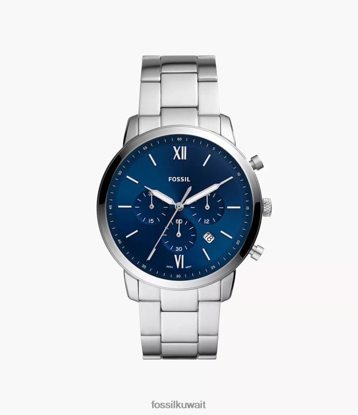 كيلووات Fossil رجال ساعة نيوترا كرونوغراف من الفولاذ المقاوم للصدأ لهجة الفضة 2F6F21343 يشاهد