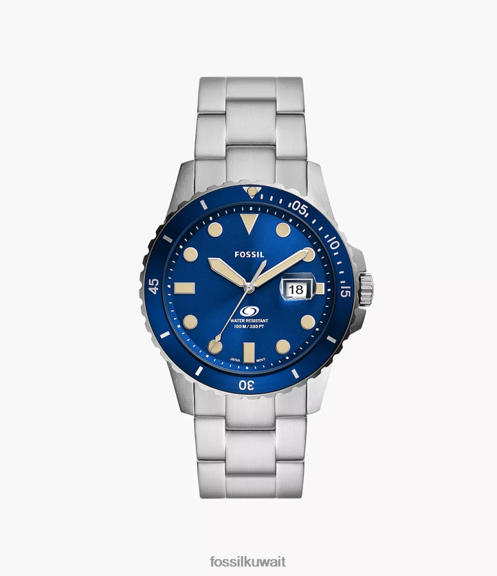 كيلووات Fossil رجال ساعة بثلاثة عقارب من الفولاذ المقاوم للصدأ أزرق 2F6F21357 يشاهد