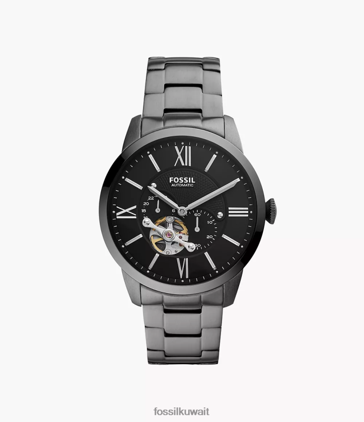 كيلووات Fossil رجال ساعة تاونزمان أوتوماتيكية من الفولاذ المقاوم للصدأ دخان 2F6F21360 يشاهد