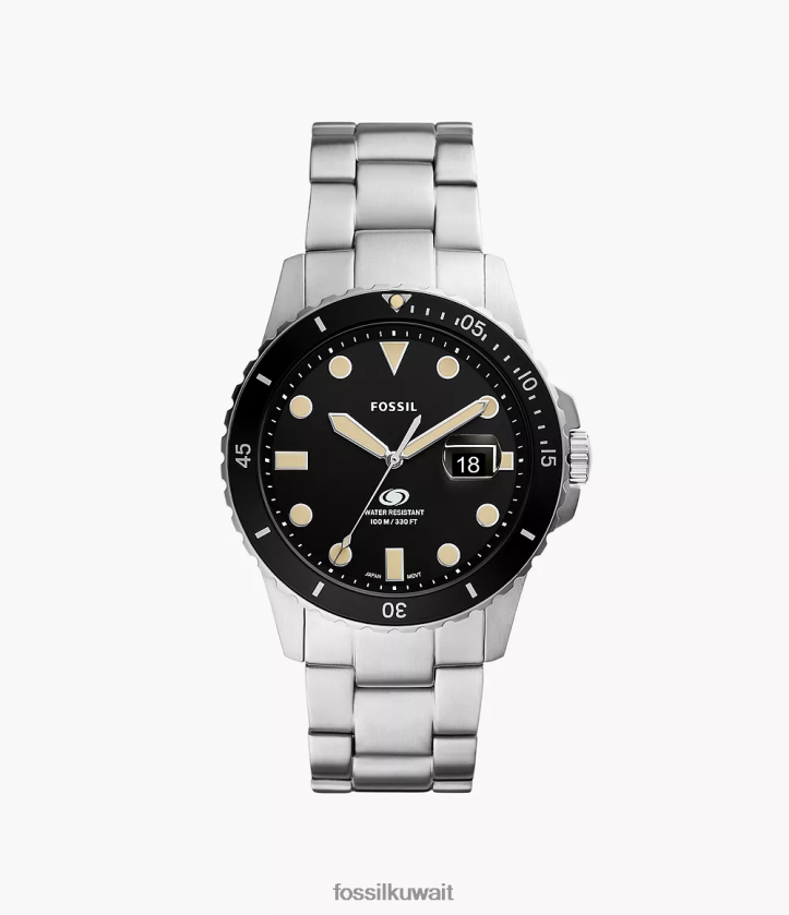 كيلووات Fossil رجال ساعة بثلاثة عقارب من الفولاذ المقاوم للصدأ أزرق 2F6F21378 يشاهد