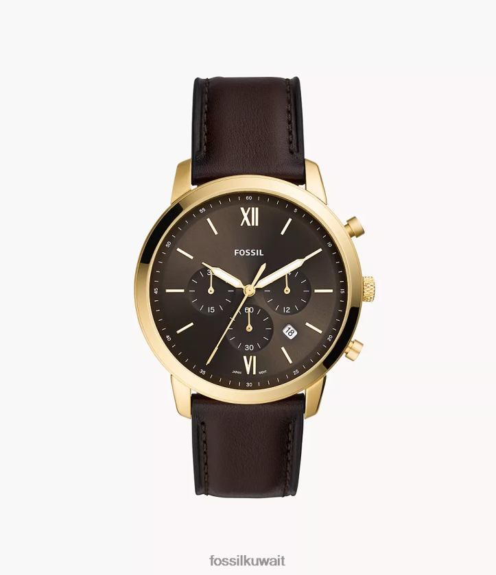 كيلووات Fossil رجال ساعة نيوترا كرونوغراف جلدية بني 2F6F21416 يشاهد
