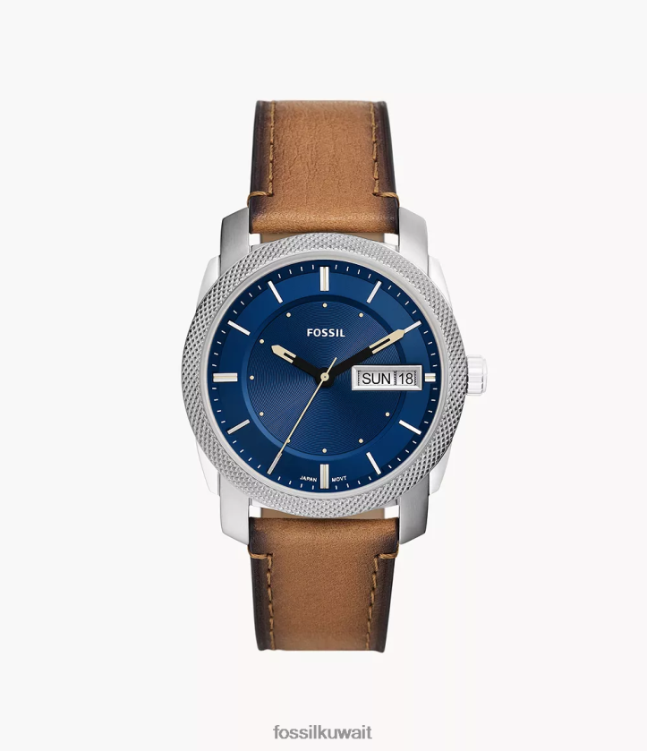 كيلووات Fossil رجال ساعة ميكانيكية من الجلد بثلاثة عقارب وتاريخ اليوم تان 2F6F21420 يشاهد