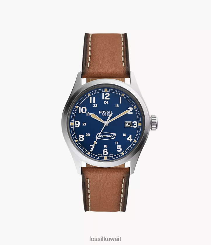 كيلووات Fossil رجال ساعة ديفيندر جلد لايتهيد تعمل بالطاقة الشمسية أمتعة السفر 2F6F21429 يشاهد