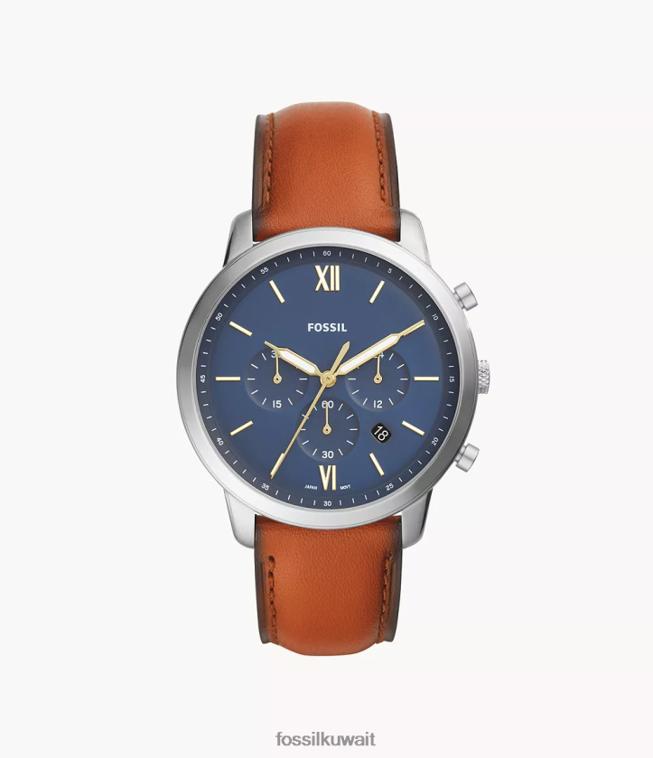 كيلووات Fossil رجال ساعة نيوترا كرونوغراف جلدية بني 2F6F21431 يشاهد