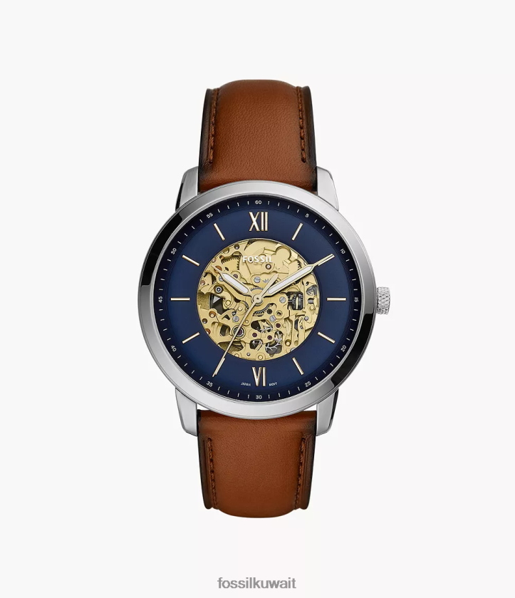 كيلووات Fossil رجال ساعة نيوترا الجلدية الأوتوماتيكية أمتعة السفر 2F6F21441 يشاهد