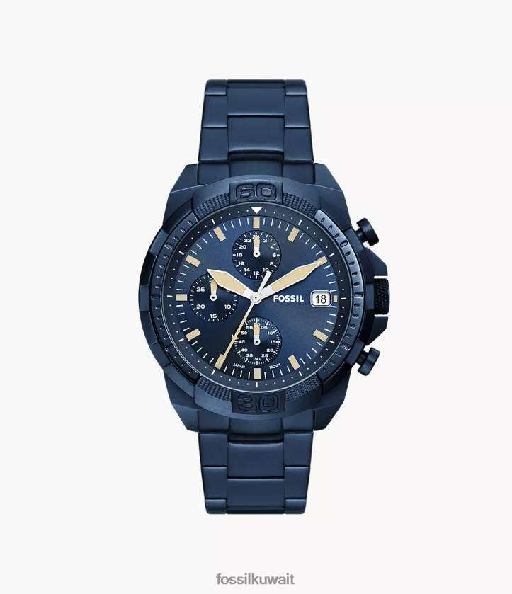 كيلووات Fossil رجال ساعة برونسون كرونوغراف من الستانلس ستيل القوات البحرية 2F6F21556 يشاهد