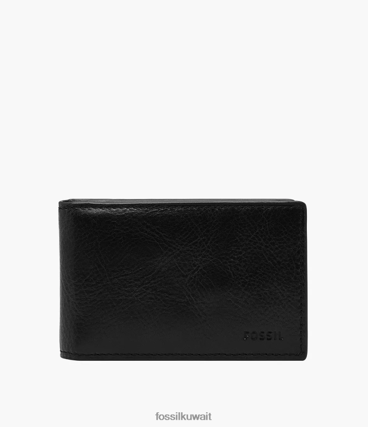 كيلووات Fossil رجال أندرو الجيب الأمامي ثنائي الطي أسود 2F6F21694 محفظة