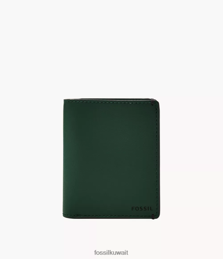 كيلووات Fossil رجال جيب جوشوا للعملات المعدنية ثنائي الطي أخضر 2F6F21836 محفظة