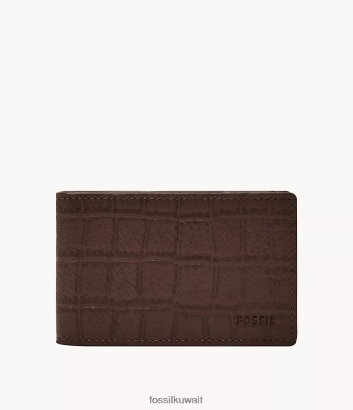 كيلووات Fossil رجال أندرو الجيب الأمامي ثنائي الطي بني 2F6F21837 محفظة