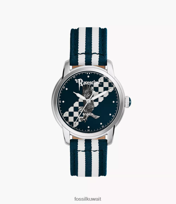 كيلووات Fossil نحيف إصدار محدود من ساعة هاري بوتر المصنوعة من النايلون بثلاثة عقارب البحرية / الأبيض 2F6F2184 ملحق