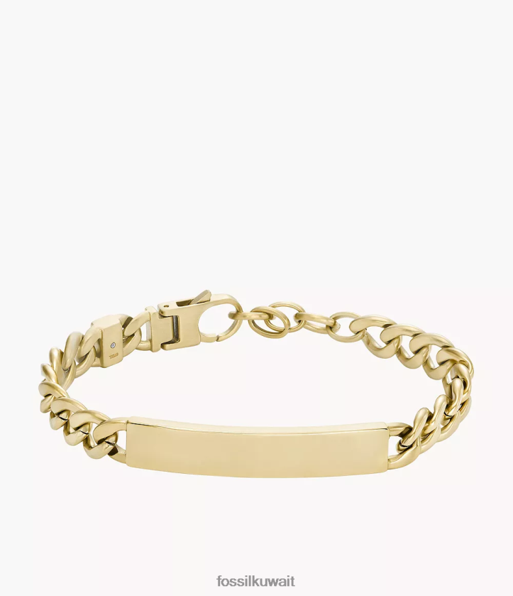 كيلووات Fossil رجال رسم سوار سلسلة من الفولاذ المقاوم للصدأ نغمة ذهبية 2F6F21846 مجوهرات