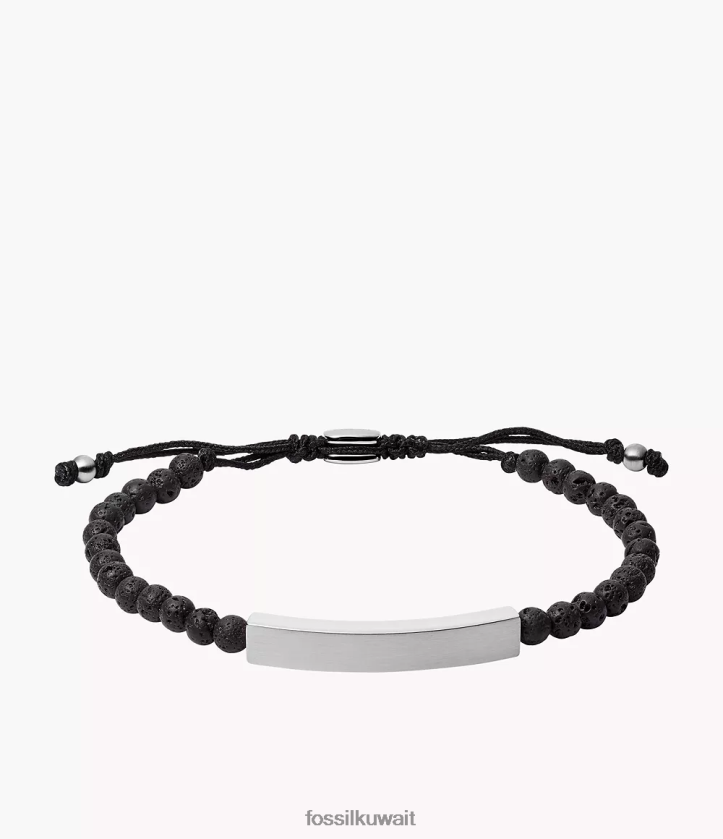 كيلووات Fossil رجال سوار من حجر اللافا اللافا لهجة الفضة 2F6F21848 مجوهرات