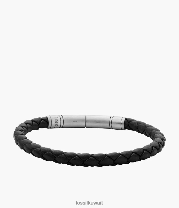 كيلووات Fossil رجال سوار جلدي مضفر كاجوال عتيق بني 2F6F21862 مجوهرات