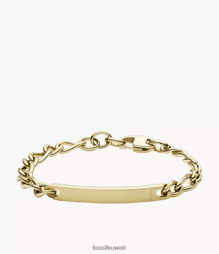 كيلووات Fossil رجال سوار لوحة الصلب نغمة ذهبية 2F6F21866 مجوهرات